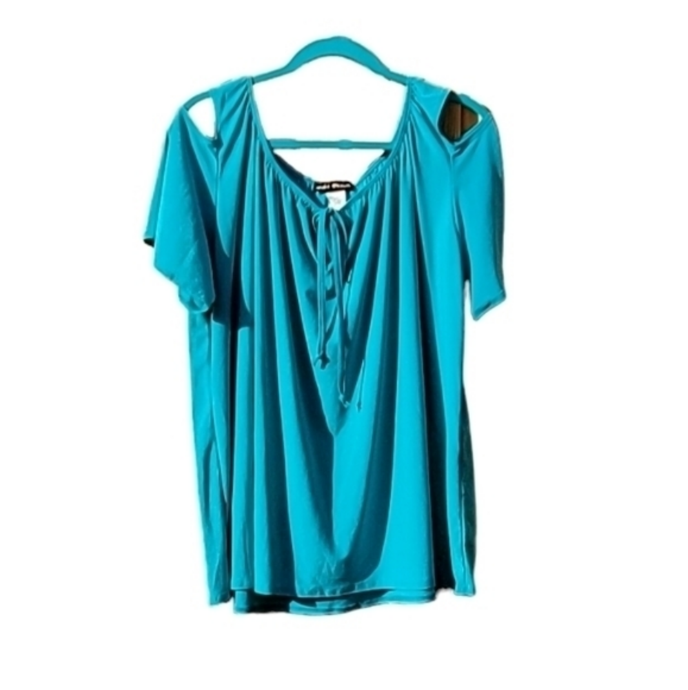 New Women's Star Vixen Plus Size Open Shoulder‎ Blouse 3X NWT